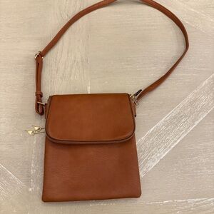 Brown Crossbody Concealed Carry Handbag with lock and keys